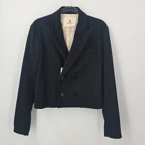 Barena Venezia Gila Zazzera Cropped Wool Blazer Double Breasted Italy 44 XS